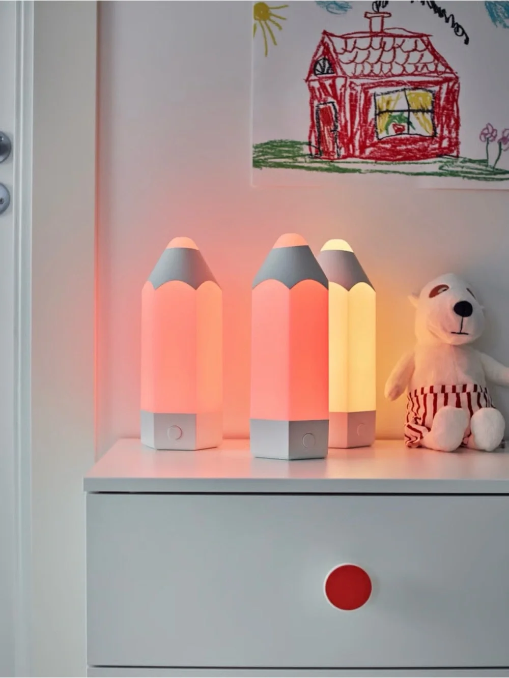 IKEA White Pencil-Shaped Table Lamp